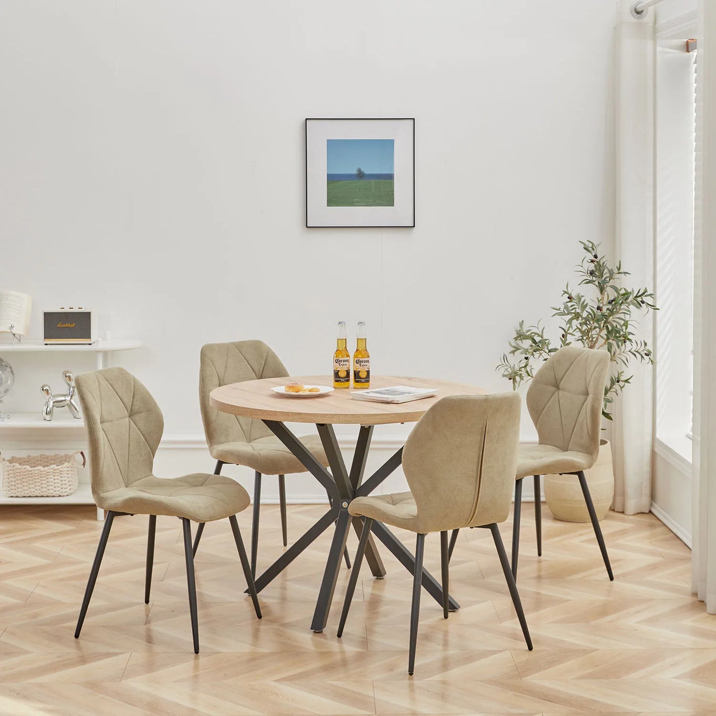 Tallinn Eetkamerstoelen – Linnen | Set van 2/4/6