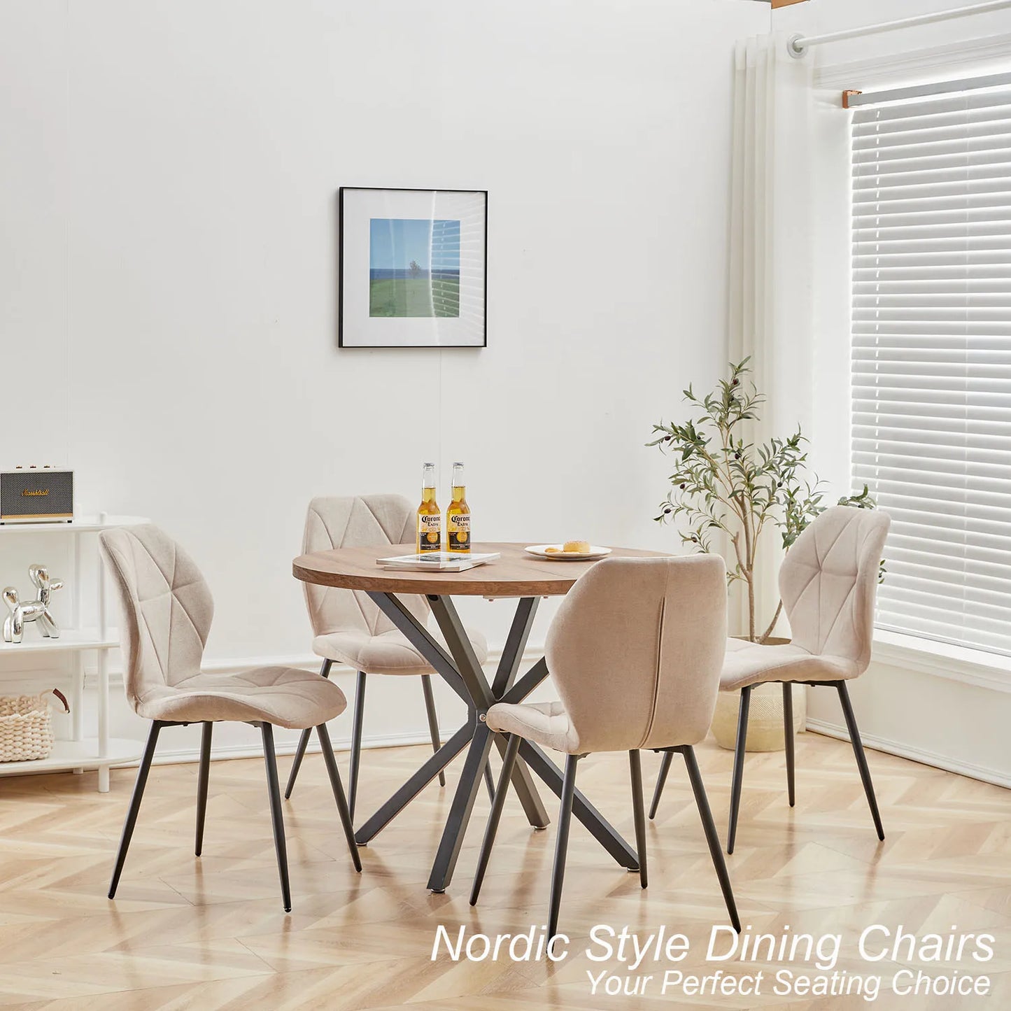 Tallinn Eetkamerstoelen – Linnen | Set van 2/4/6