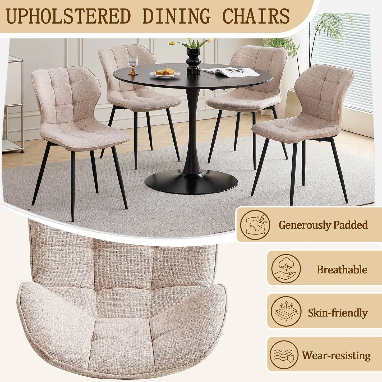 Sofia Stoelen – 4-Delig | Comfort & Scandinavisch