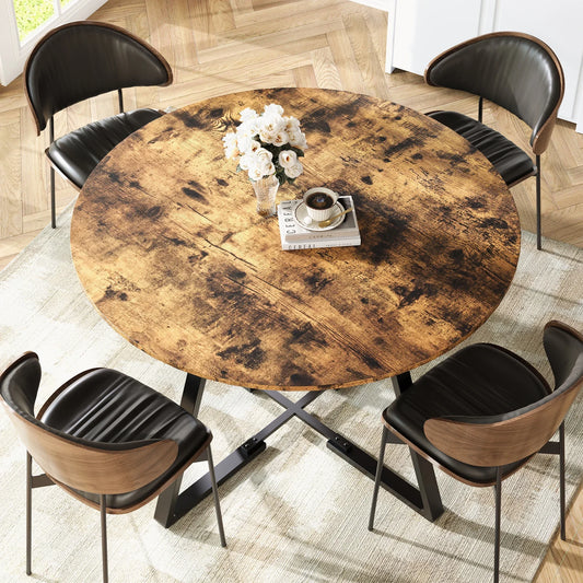 Athens Eettafel – Rond | 120 cm & Industrieel
