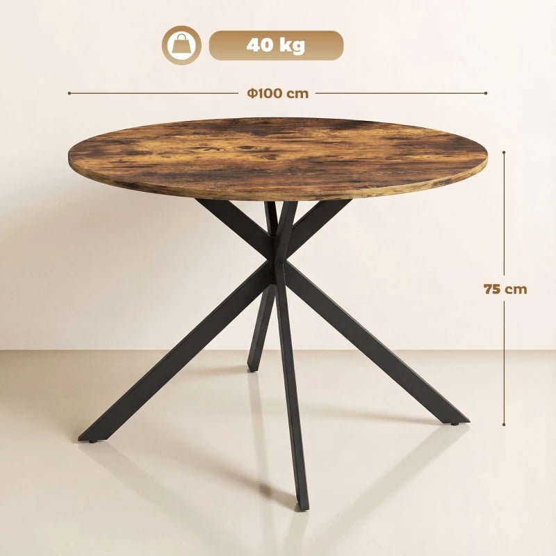 Milan Eettafel – Rond Industrieel | 4 Personen