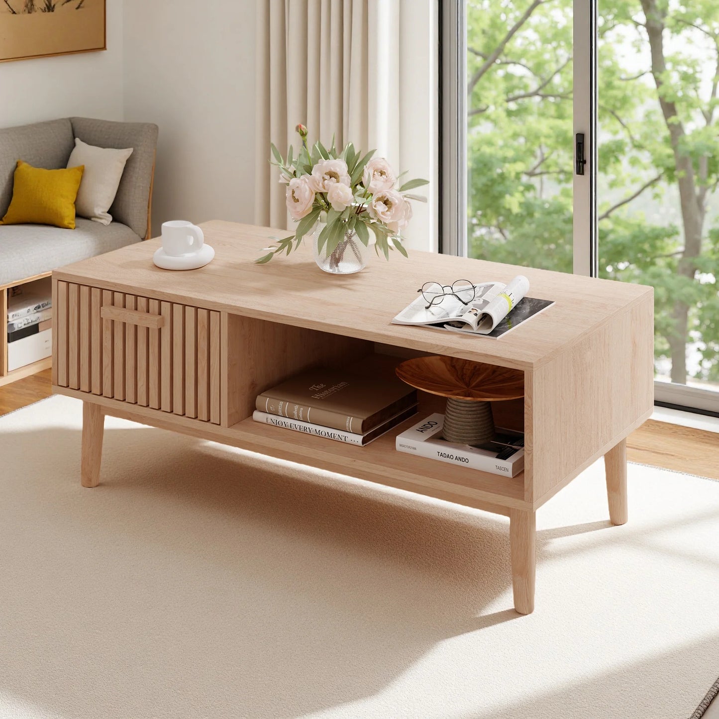 Marbella Salontafel – 100 cm | Met Opberglade