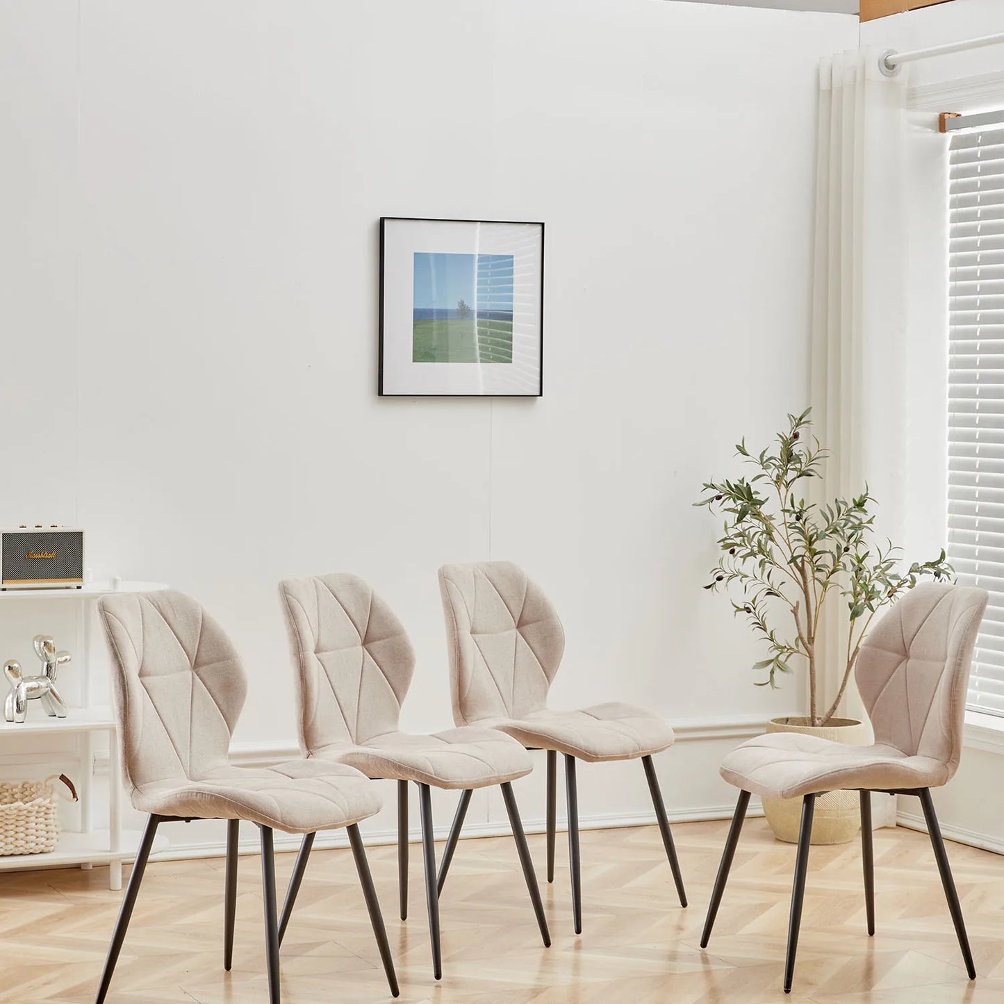 Tallinn Eetkamerstoelen – Linnen | Set van 2/4/6