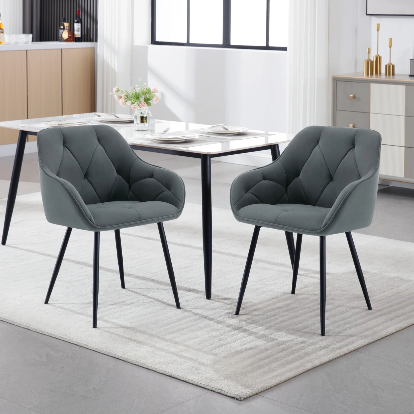 Zagreb Eetkamerstoelen – Set van 2 | Met Armleuningen