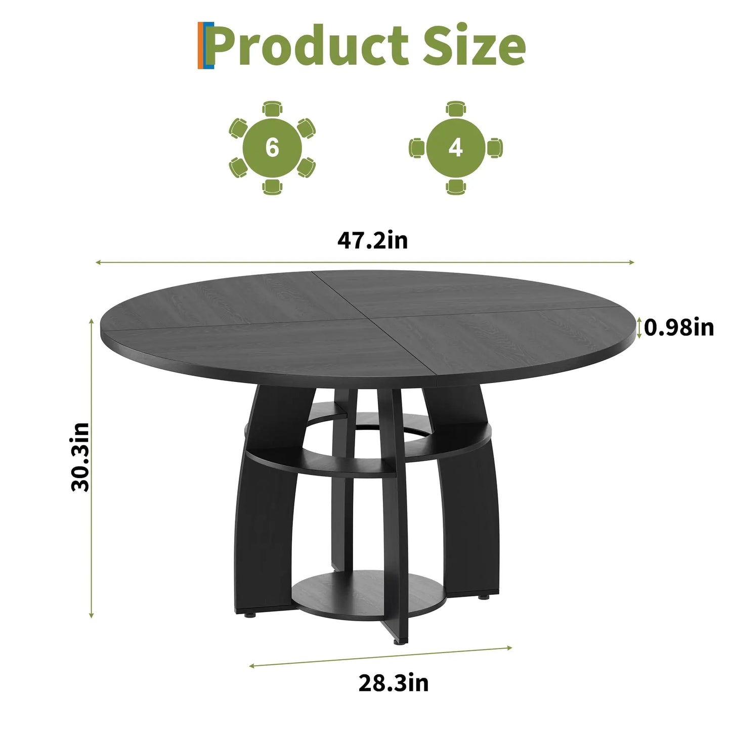 Verona Eettafel – Rond | 4–6 Personen & Opbergruimte