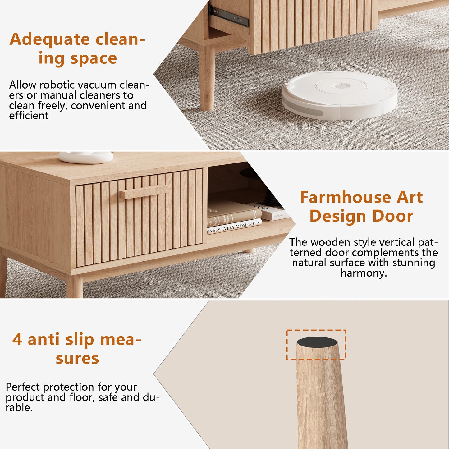 Marbella Salontafel – 100 cm | Met Opberglade
