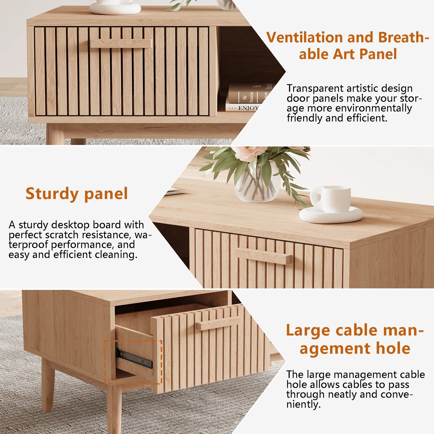 Marbella Salontafel – 100 cm | Met Opberglade
