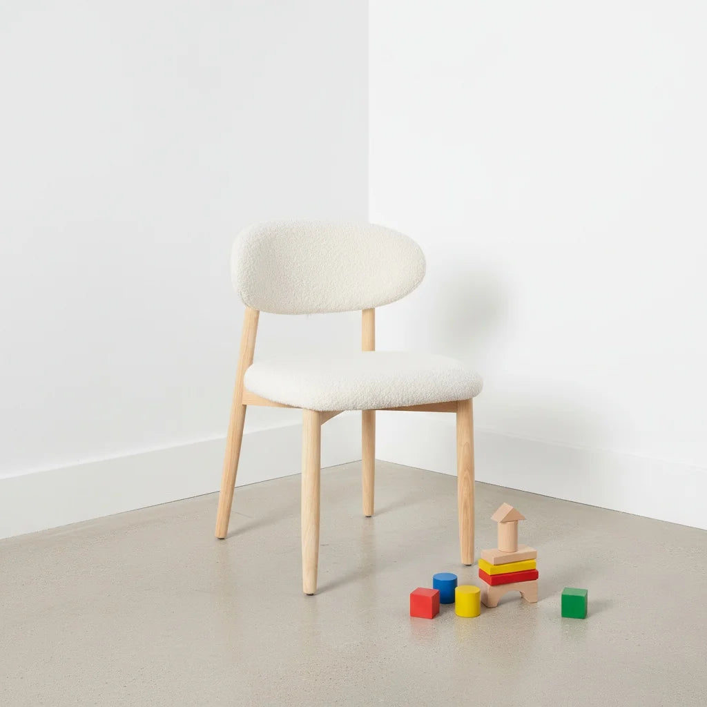 Ljubljana Eetkamerstoelen – Set van 2 | Bouclé Wit