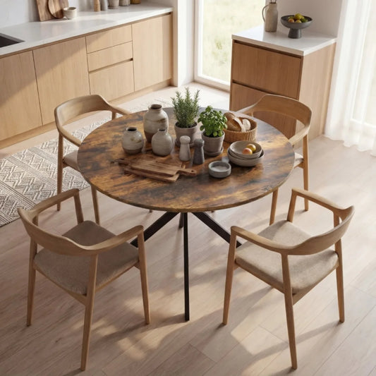 Milan Eettafel – Rond Industrieel | 4 Personen