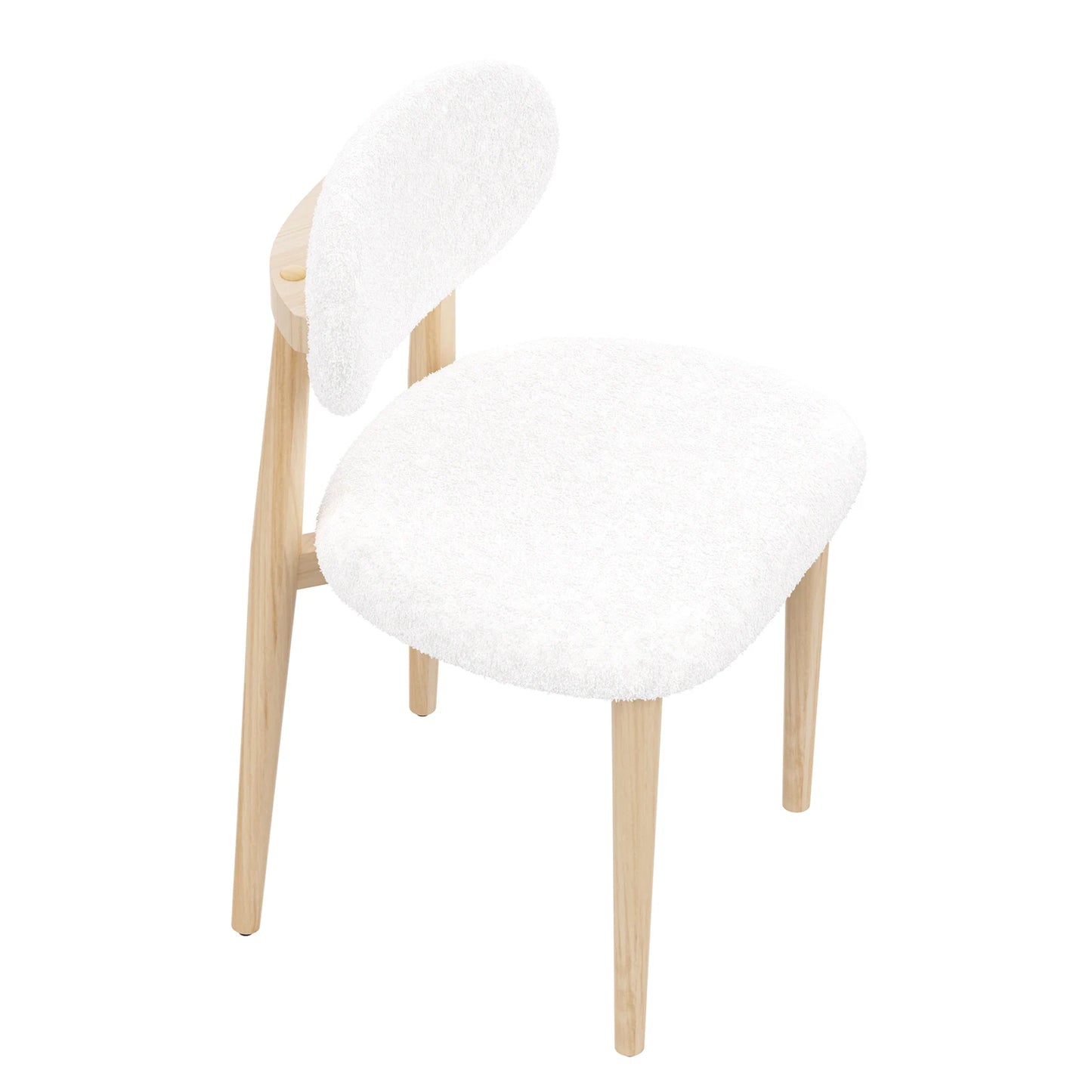 Ljubljana Eetkamerstoelen – Set van 2 | Bouclé Wit