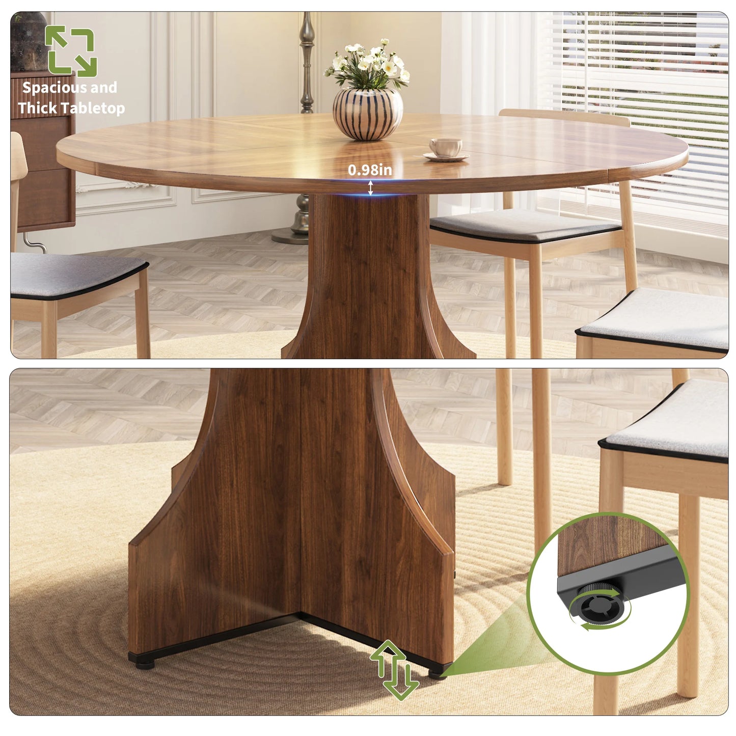 Verona Eettafel – Rond | 4–6 Personen & Opbergruimte