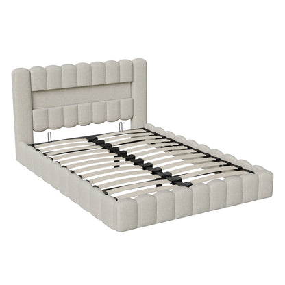 Peru Gestoffeerd Bed 180x200 cm met LED en USB met opbergruimte