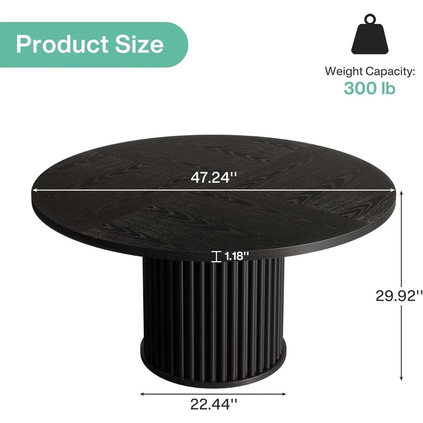 Prague Eettafel – Rond Zwart | Modern Design