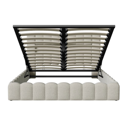 Peru Gestoffeerd Bed 180x200 cm met LED en USB met opbergruimte