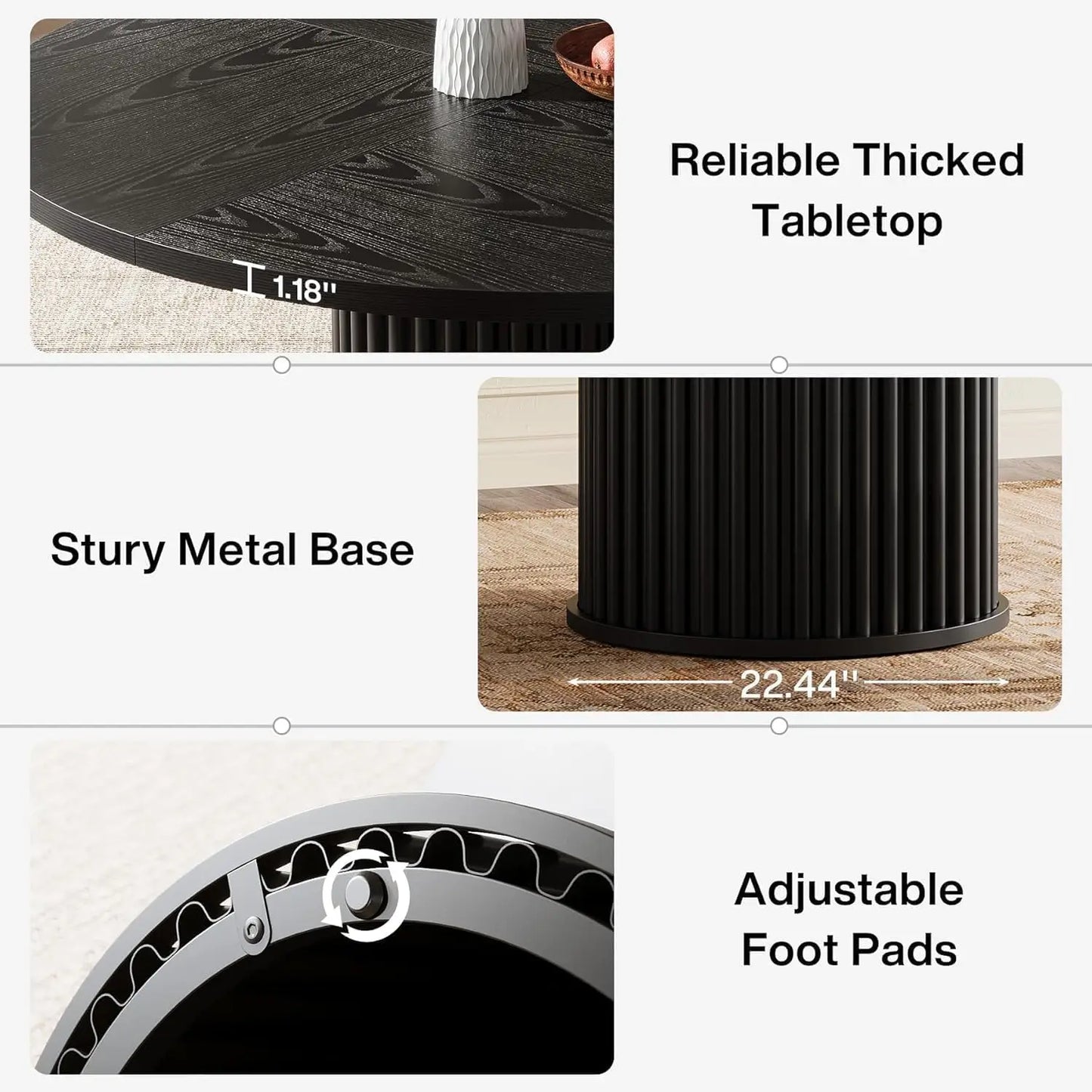 Prague Eettafel – Rond Zwart | Modern Design