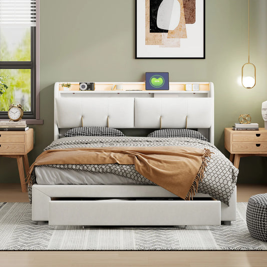 Luba bed met gasveer‑opslag