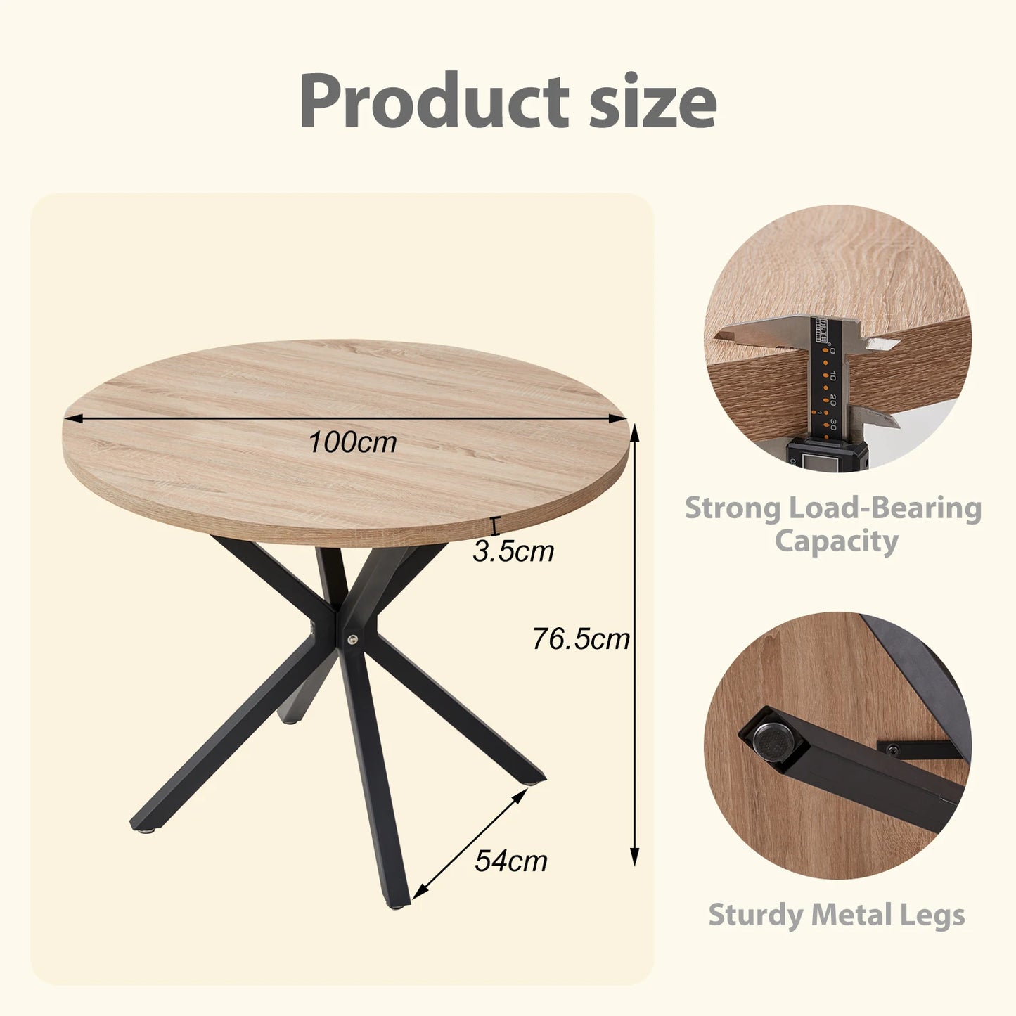 Oslo Salontafel – Rond Hout | 100 cm
