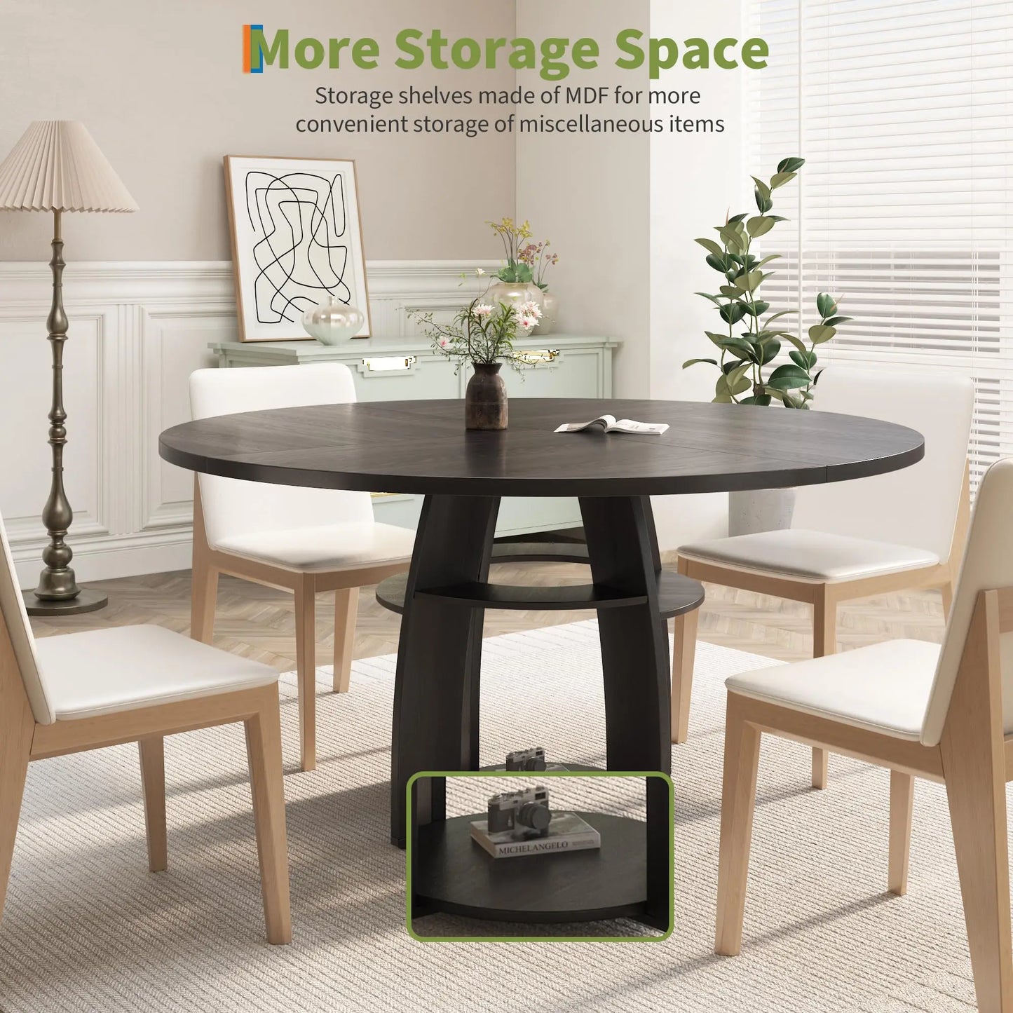 Verona Eettafel – Rond | 4–6 Personen & Opbergruimte