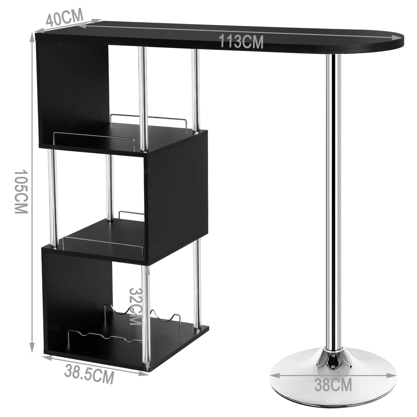 Helsinki Bartafel – Met Opbergrekken | Modern Design