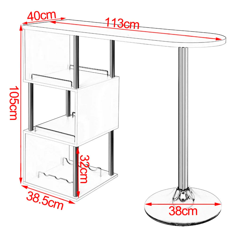 Helsinki Bartafel – Met Opbergrekken | Modern Design
