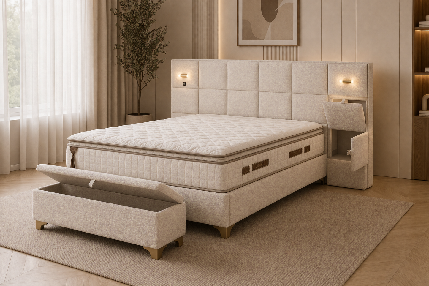 Luma Bed 160x200 met Opbergruimte & LED Verlichting | Modern Design